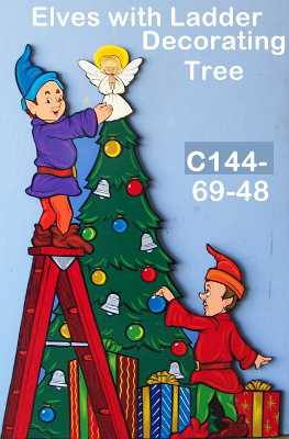 C144Elves with Ladder Decorating Tree
